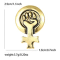 Vintage Alloy Enamel Feminist Medal Brooch For Fashion Apparel Accessories view 4