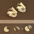 Korean Minimalist Copper Geometric Round Adjustable Screw Clip-on Earrings For Women view 1