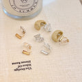 Korean Minimalist Copper Geometric Round Adjustable Screw Clip-on Earrings For Women view 3