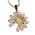 Korean Style Rhinestone Flower Chain Adjustable Pendant Sweater Necklace Copper Minimalist Light Luxury Necklace view 5