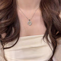 Korean Style Rhinestone Flower Chain Adjustable Pendant Sweater Necklace Copper Minimalist Light Luxury Necklace view 4