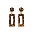 European Style Alloy Leopard Print Faux Horsehair Rectangle Stud Earrings For Women view 5