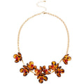 Vintage Acrylic Leopard Print Petal Earrings Necklace Jewelry Set For Women Maillard Style view 5