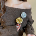 Faux Leather Flower Brooch For Women, Light Luxury OL Style Elegant Fashion Pin view 1
