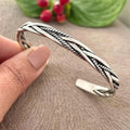 Retro Twisted Braided Vintage Bangle For Women Open Adjustable Daily Commuter Bracelet view 2