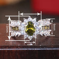 European Style Women's Oval Flower Ring With Micro Pave Zircon, Elegant Dinner Party Jewelry view 4