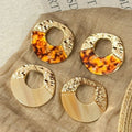 Maillard Acrylic Irregular Round Hollow Geometric Stud Earrings For Women Retro Minimalist Jewelry view 1