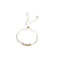 Copper Zircon Feather Heartbeat Adjustable Bangle For Women Light Luxury Geometric Jewelry view 5