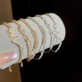 Copper Zircon Feather Heartbeat Adjustable Bangle For Women Light Luxury Geometric Jewelry view 4