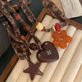 Ethnic Style Cotton Linen Wood Bead Star Pendant Adjustable Scarf Sweater Necklace view 3