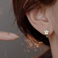 Minimalist Floral Oil Painting Earrings For Women Gentle Forest Style Daily Wear Jewelry view 3