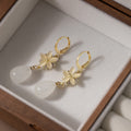 Elegant New Chinese Style Alloy Rhinestone Flower White Pearl Teardrop Tassel Dangle Earrings view 3