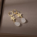 Elegant New Chinese Style Alloy Rhinestone Flower White Pearl Teardrop Tassel Dangle Earrings view 4