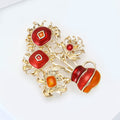 Alloy Sunflower Oil Painting Brooch Pin For Fashion Clothing Decoration view 4