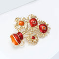 Alloy Sunflower Oil Painting Brooch Pin For Fashion Clothing Decoration view 3