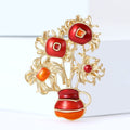 Alloy Sunflower Oil Painting Brooch Pin For Fashion Clothing Decoration view 2