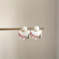 Ethnic Style Wood Geometric Round Stud Earrings Vintage Minimalist Fashion Jewelry view 4