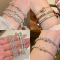 Light Luxury Copper Zircon Round Butterfly Bangle For Women Elegant Fashion Jewelry view 1