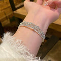 Light Luxury Copper Zircon Round Butterfly Bangle For Women Elegant Fashion Jewelry view 4