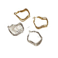 Copper Irregular Geometric Twisted Round Hoop Earrings For Women Korean Minimalist Style view 5