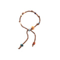 Vintage Ethnic Cotton Rope Beaded Round Resin Flower Pendant Sweater Necklace for Women view 5