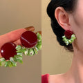Vacation Style Acrylic Shell Geometric Round Stud Earrings With Silver Pins For Women view 1
