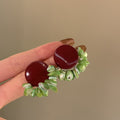 Vacation Style Acrylic Shell Geometric Round Stud Earrings With Silver Pins For Women view 4