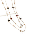 Ethnic Style Copper Crystal Beaded Enamel Geometric Round Double Layer Sweater Necklace view 5