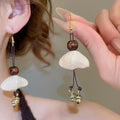 Alloy Wood Bead Tiger Eye Tassel Stud Earrings Ethnic Vintage Maillard Light Luxury Jewelry view 1