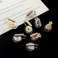 Korean Style Copper Geometric Round Adjustable Screw Clip-on Earrings for Non-Pierced Women view 1