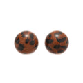 Retro Maillard Leopard Print Resin Geometric Round Stud Earrings With Silver Pins For Women view 5