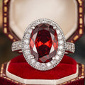 Luxury Oval Statement Cocktail Ring For Women, Sparkling Micro Pave Dinner Jewelry view 2