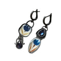 Ethnic Vintage Ancient Egyptian Enamel Resin Flower Asymmetric Zircon Ear Cuff Earrings view 5