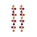Light Luxury Alloy Rhinestone Flower Tassel Drop Earrings With Silver Pins For Women view 5