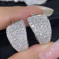 European Style Full Pave Sparkling Ear Cuff Triangle Copper Platinum Plated Jewelry Earrings view 1