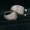 European Style Full Pave Sparkling Ear Cuff Triangle Copper Platinum Plated Jewelry Earrings view 2