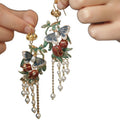 Vintage Enamel Alloy Butterfly Leaf Flower Tassel Drop Earrings Ethnic Style Ear Hooks for Women view 5