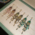 Vintage Ethnic Teardrop Crystal Tassel Drop Earrings With Rhinestone Inlay And Silver Needle view 3
