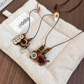 Wood Acrylic Resin Cat Bear Camera Pendant Sweater Necklace Vacation Style view 4