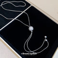 Light Luxury Copper Zircon Geometric Round Pendant Adjustable Sweater Necklace For Women view 2