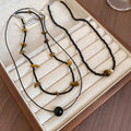 Vintage Ethnic Irregular Round Stone Beaded Geometric Collarbone Necklace view 4