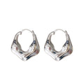 Glossy Metal Geometric Hollow Round Ear Cuff Earrings For Women Minimalist Luxury OL Fashion view 5