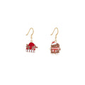 Cute Christmas Santa Snowman Candy Cane Gift Asymmetric Enamel Alloy Holiday Dangle Earrings view 5