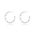 Light Luxury Zircon Star Geometric C Shape Hoop Earrings With Silver Posts For Women view 5