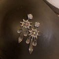 French Vintage Faux Pearl Four Leaf Flower Stud Earrings For Women Elegant Silver Needle Jewelry view 1