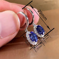 Court Style Oval Geometric Drop Earrings, Micro Paved Gemstone Banquet Dress Jewelry view 4