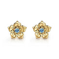Simple Japanese Korean Flower Faux Gold Stud Earrings, Metal Micro Pave Zircon Daily Commuter Jewelry view 2