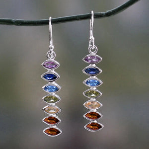 European American Marquise Drop Earrings For Women, Niche Design Colorful Fashion Ear Jewelry