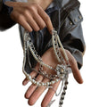 Light Luxury Faux Pearl Beaded Multi Layer Necklace With Zircon Round Portrait Pendant view 5