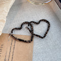 Vintage Leopard Print Geometric Heart Circle Square Alloy Hoop Exaggerated Statement Fashion Earrings view 3